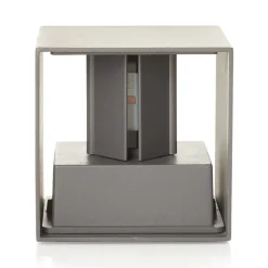 LED buitenwandlamp Cube basaltgrijs