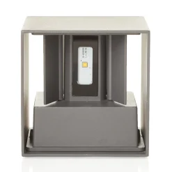 LED buitenwandlamp Cube basaltgrijs