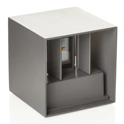 LED buitenwandlamp Cube basaltgrijs