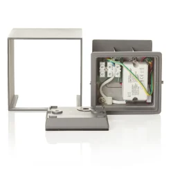 LED buitenwandlamp Cube basaltgrijs