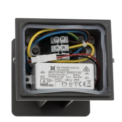 LED buitenwandlamp Davos rond, donkergrijs