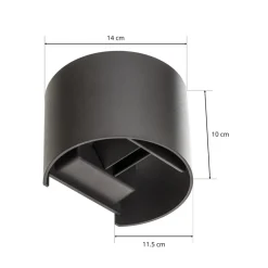 LED buitenwandlamp Davos rond, donkergrijs