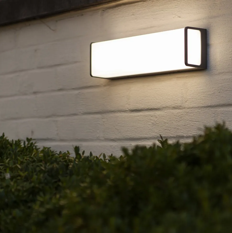 LED buitenwandlamp Doblo, rechthoek, 35cm, 4.000K