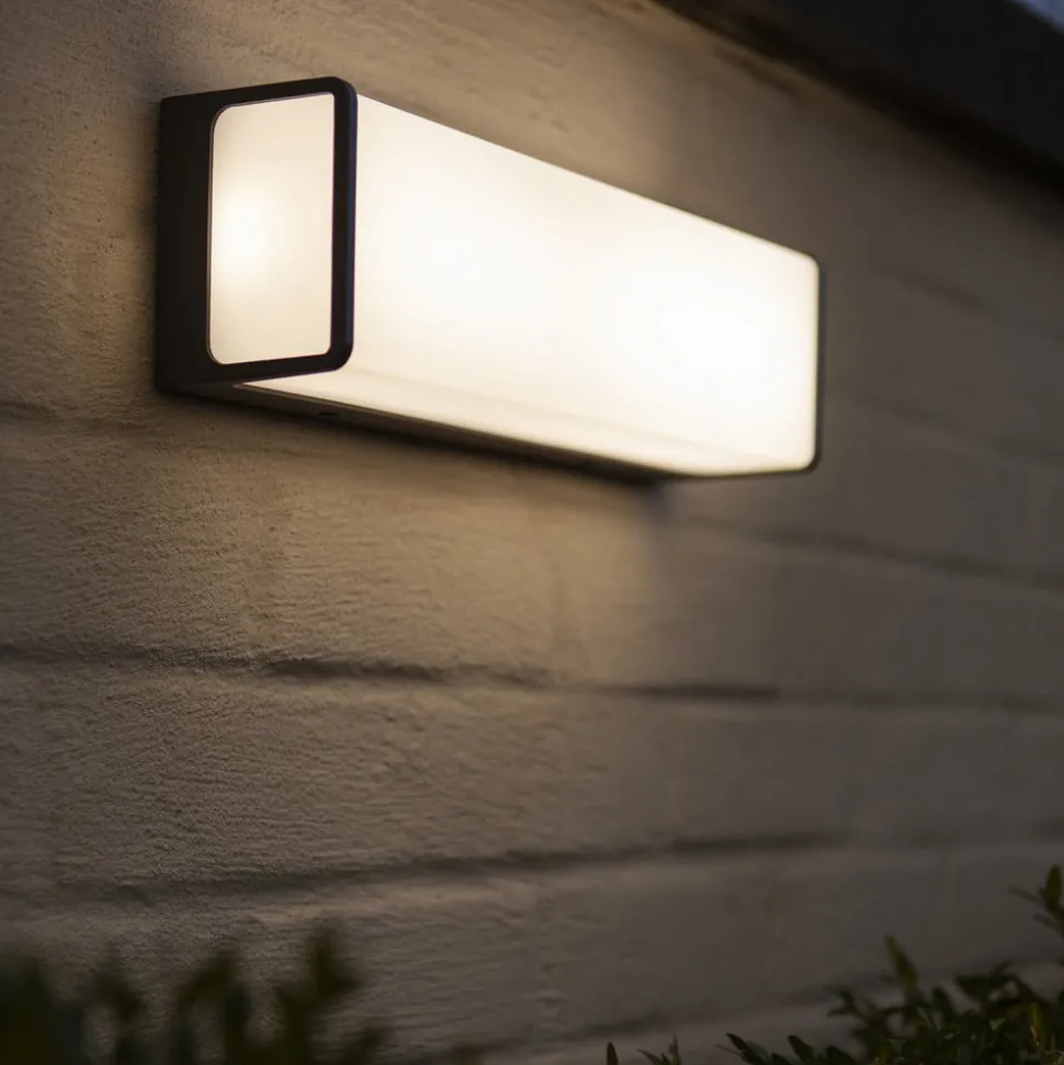 LED buitenwandlamp Doblo, rechthoek, 35cm, 4.000K