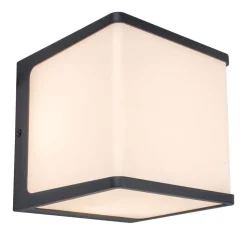 LED buitenwandlamp Doblo, kubus, 15 cm, 3.000 K