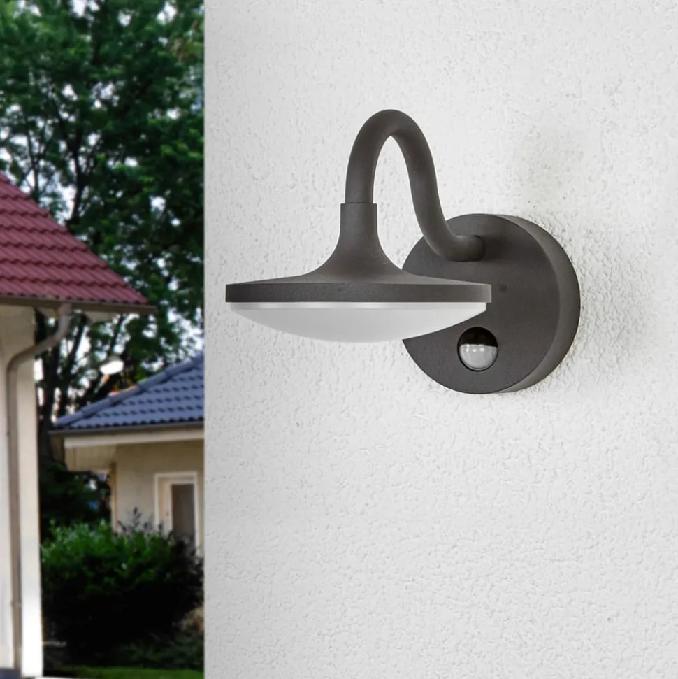 LED buitenwandlamp Finny met bewegingssensor