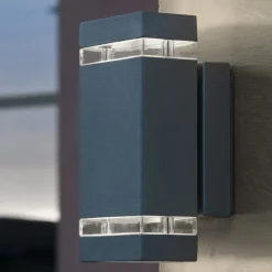 LED buitenwandlamp Focus hoekig 2-lamps