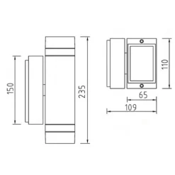LED buitenwandlamp Focus hoekig 2-lamps