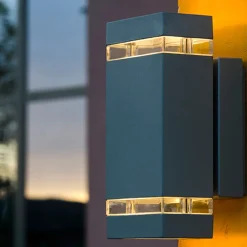 LED buitenwandlamp Focus hoekig 2-lamps