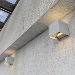 LED buitenwandlamp Fulton, 10x10cm, wit