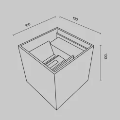 LED buitenwandlamp Fulton, 10x10cm, wit