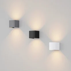 LED buitenwandlamp Fulton, 10x10cm, wit