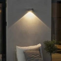 LED buitenwandlamp Gela, onder stralend, wit