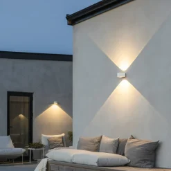 LED buitenwandlamp Gela, onder stralend, wit