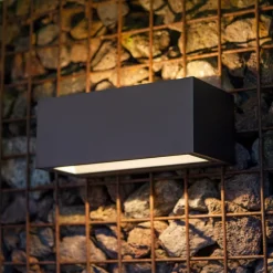 LED buitenwandlamp Gemini, 22cm, 3.000K, antraciet