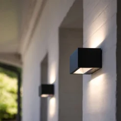 LED buitenwandlamp Gemini, 22cm, 3.000K, antraciet