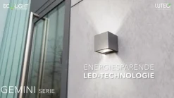 LED buitenwandlamp Gemini, 22cm, 3.000K, antraciet