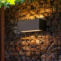 LED buitenwandlamp Gemini, 22cm, 3.000K, antraciet