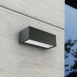 LED buitenwandlamp Gemini, 22cm, 3.000K, antraciet