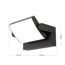 LED buitenwandlamp Ginger, IP54, CCT. antraciet