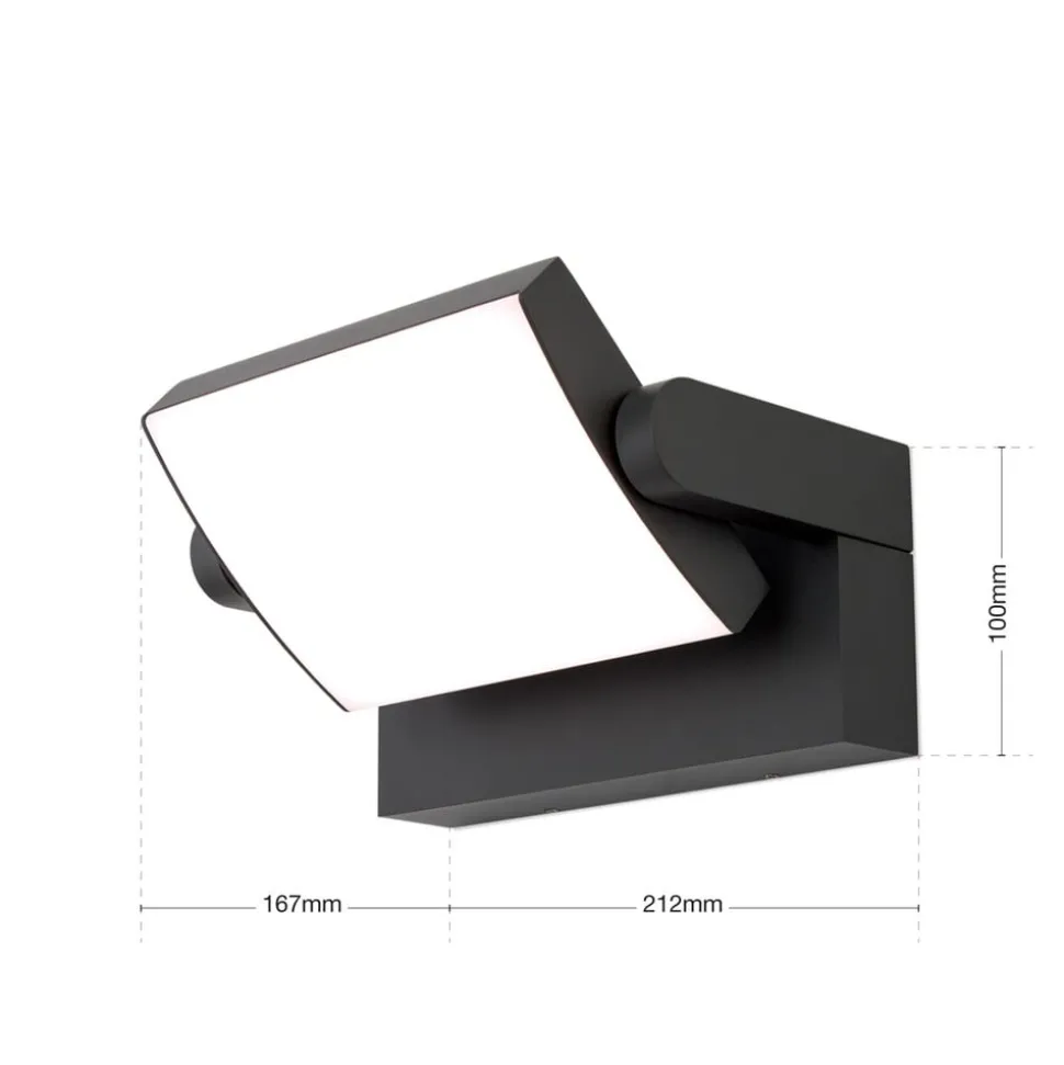 LED buitenwandlamp Ginger, IP54, CCT. antraciet