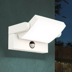 LED buitenwandlamp Ginger met sensor, wit, IP54