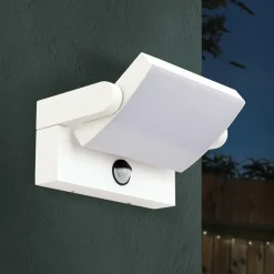 LED buitenwandlamp Ginger met sensor, wit, IP54