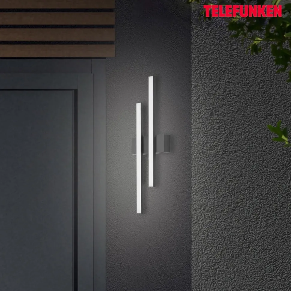 LED buitenwandlamp Graz direct 2-lamps zwart