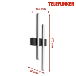LED buitenwandlamp Graz direct 2-lamps zwart