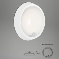 LED buitenwandlamp Helsinki, sensor, IP44, wit