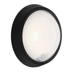 LED buitenwandlamp Helsinki, sensor, IP44, zwart