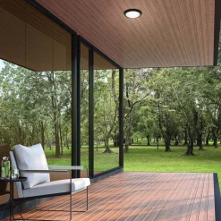 LED buitenwandlamp Helsinki, sensor, IP44, zwart