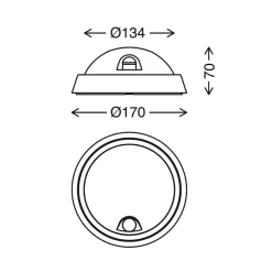 LED buitenwandlamp Helsinki, sensor, IP44, zwart