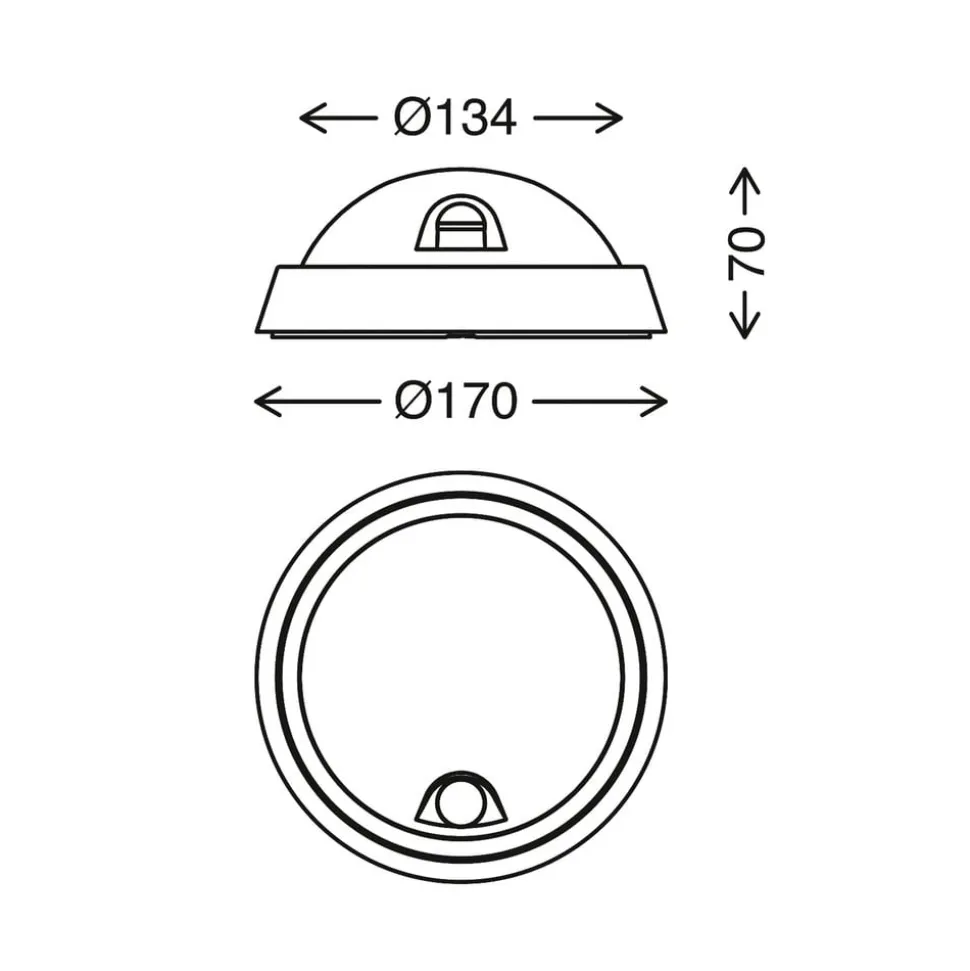 LED buitenwandlamp Helsinki, sensor, IP44, zwart