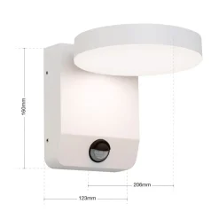 LED buitenwandlamp Hendryk met sensor, wit
