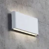 LED buitenwandlamp Kinver in vlakke vorm, wit