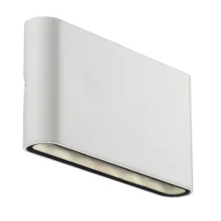 LED buitenwandlamp Kinver in vlakke vorm, wit