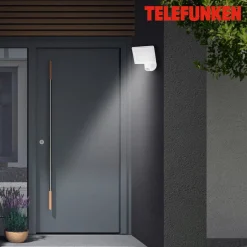 LED buitenwandlamp Lagos met sensor, wit