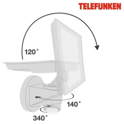 LED buitenwandlamp Lagos met sensor, wit