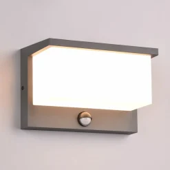 LED buitenwandlamp Nestos, bewegingsmelder, IP54