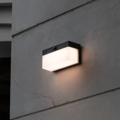 LED buitenwandlamp op zonne-energie Fran, CCT