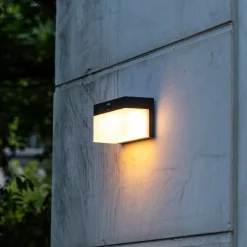 LED buitenwandlamp op zonne-energie Fran, CCT