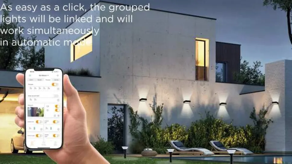 LED buitenwandlamp op zonne-energie Fadi, CCT