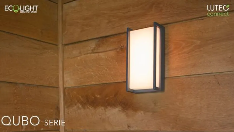 LED buitenwandlamp Qubo, RGBW smart bestuurbaar