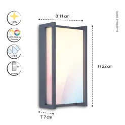 LED buitenwandlamp Qubo, RGBW smart bestuurbaar