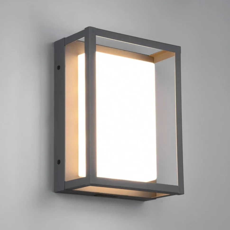 LED buitenwandlamp Witham, IP54, CCT, antraciet