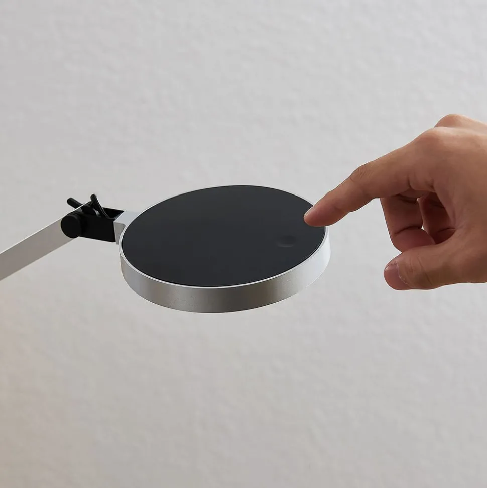 LED burealamp Rilana met dimmer, zilver