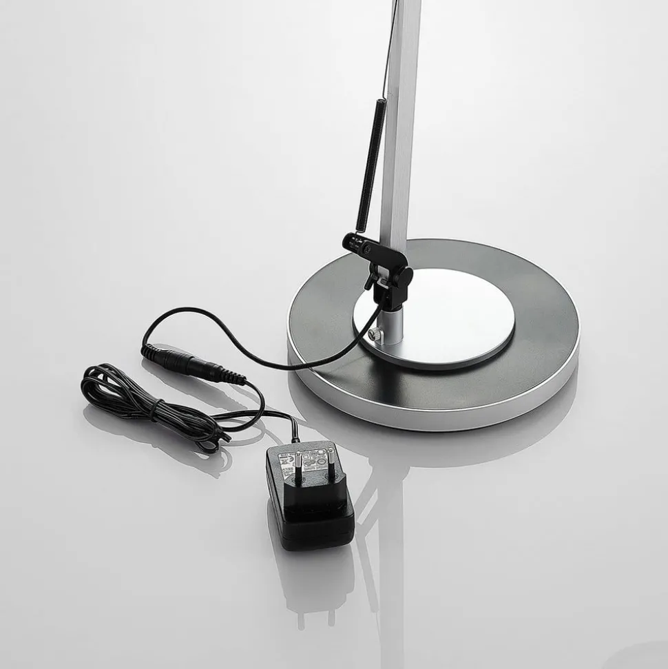 LED burealamp Rilana met dimmer, zilver