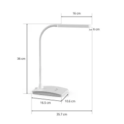 LED bureaulamp MAULpearly, wit, 38 cm, dimbaar, CCT