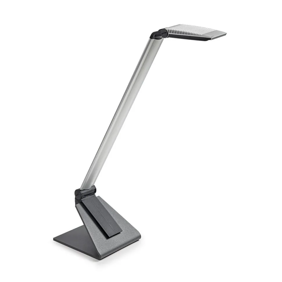 LED bureaulamp MAULsolaris, zilver, hoogte 64 cm